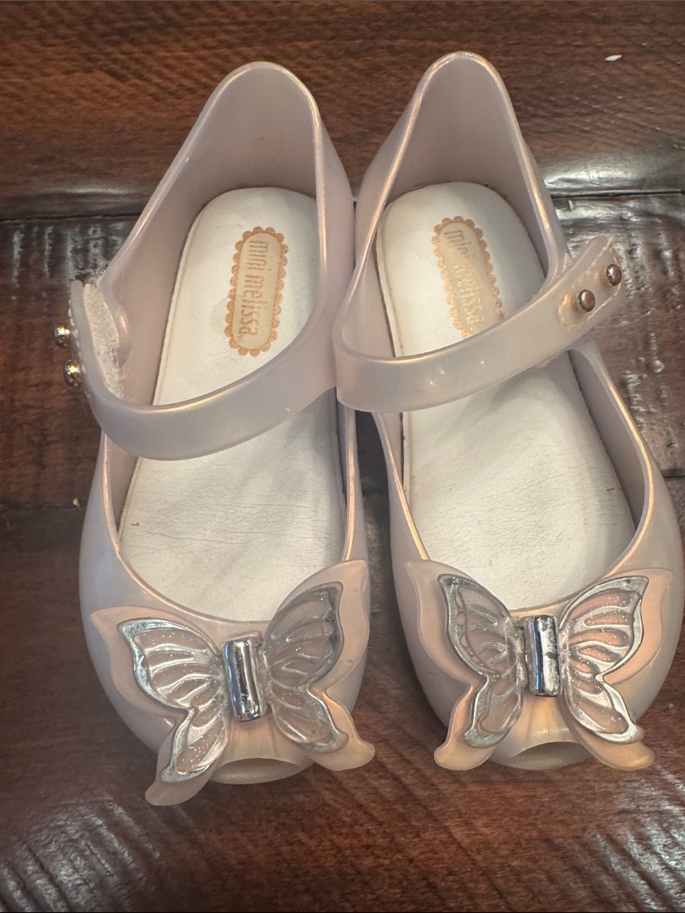 Mini Melissa Ultragirl Fly III Pearly Iridescent Butterfly Jelly Shoes Size 7